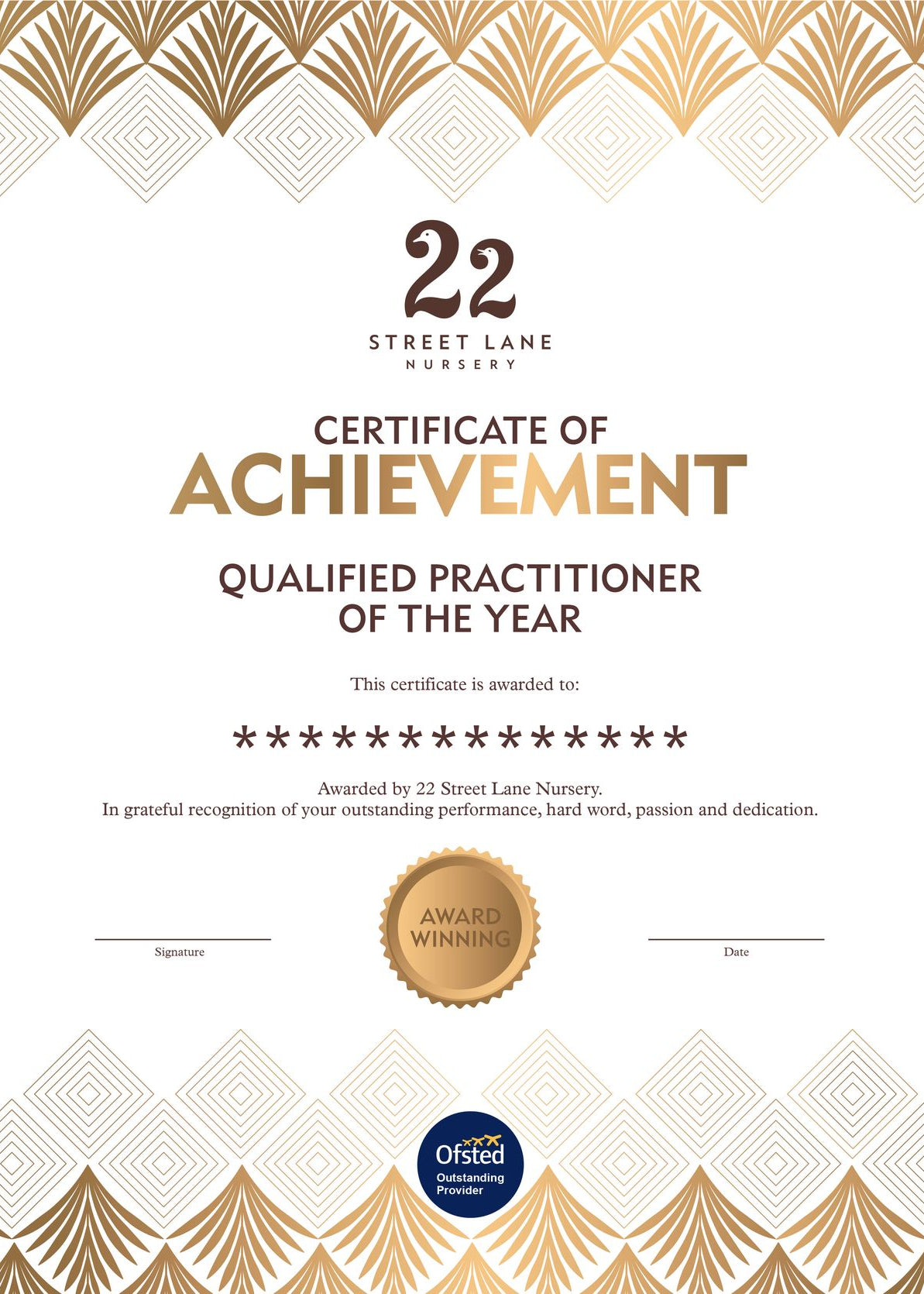 LEN - AAF - CAF - 006 | Certificate and Award Frames